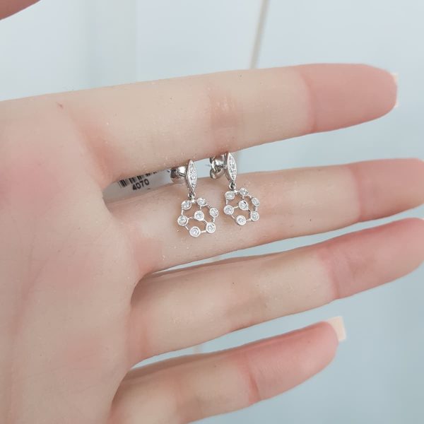 White Gold Diamond Earrings - E4974