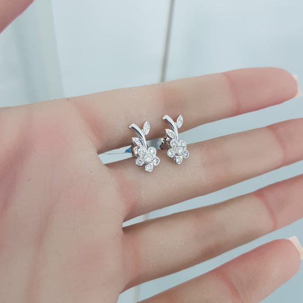 White Gold Diamond Earrings - E4812