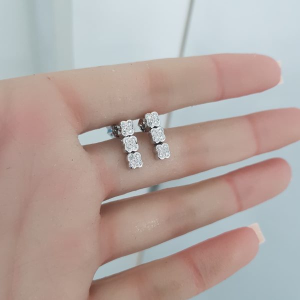 White Gold Diamond Earrings - E4684