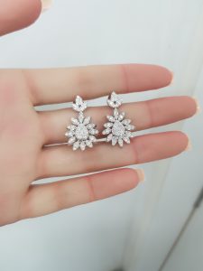 White Gold Diamond Earrings - E4875