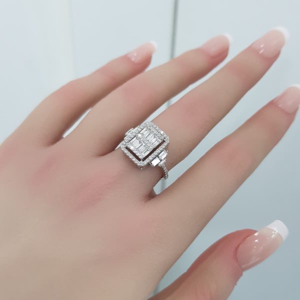 White Gold Diamond Ring - R4644