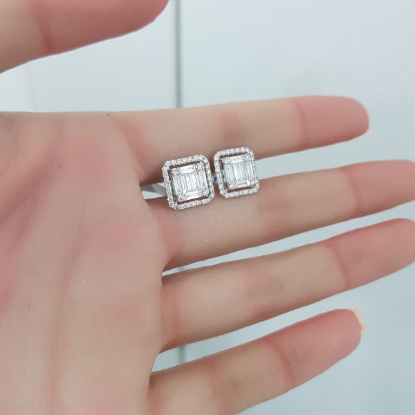 White Gold Diamond Earrings - E4961