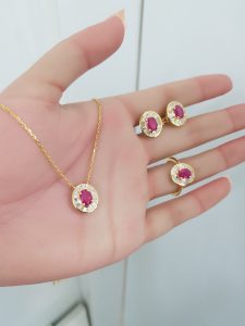 Natural Ruby and Diamond Set
