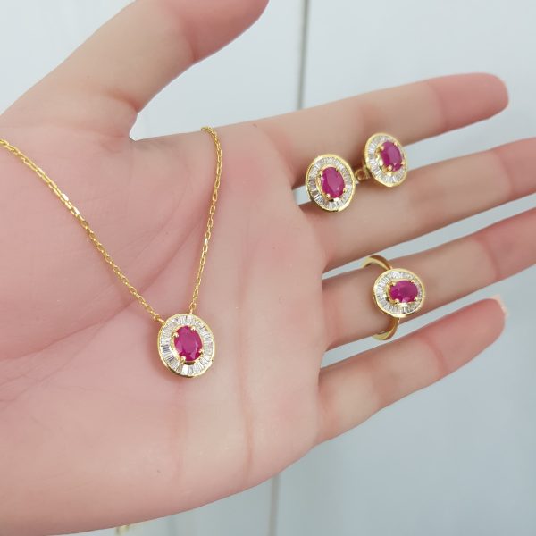 Natural Ruby and Diamond Set