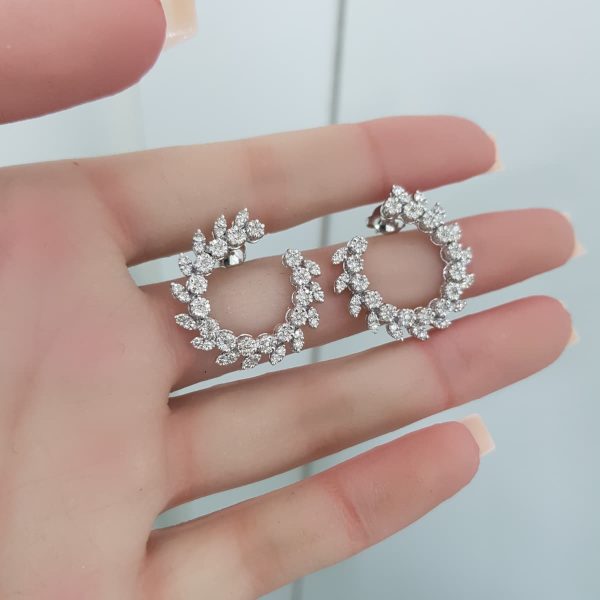 White Gold Diamond Earrings - E4971