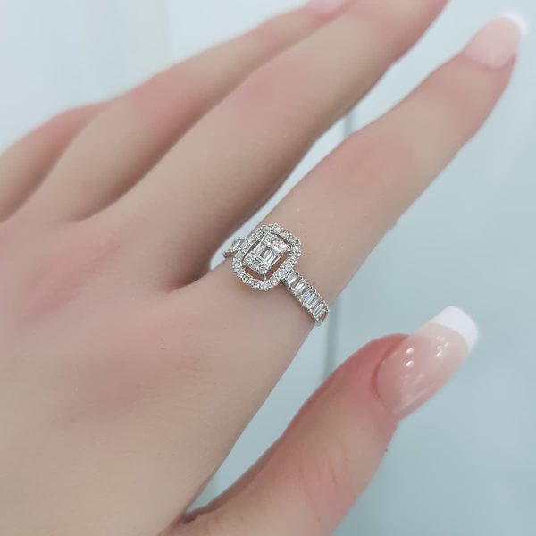 White Gold Diamond Ring - R7507