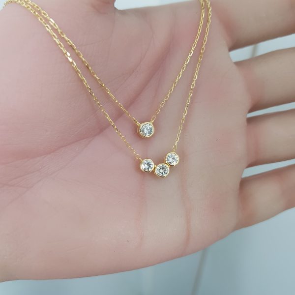 Yellow Gold Solitaire Diamond Choker - P5470