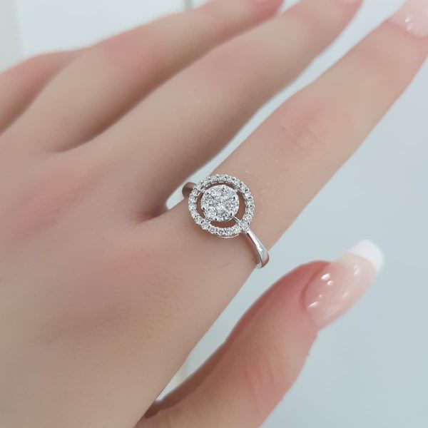 White Gold Diamond Ring - R4364