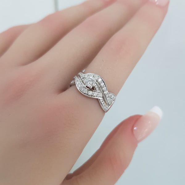 White Gold Diamond Ring - R4476