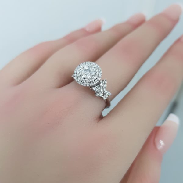 White Gold Diamond Ring - R4478