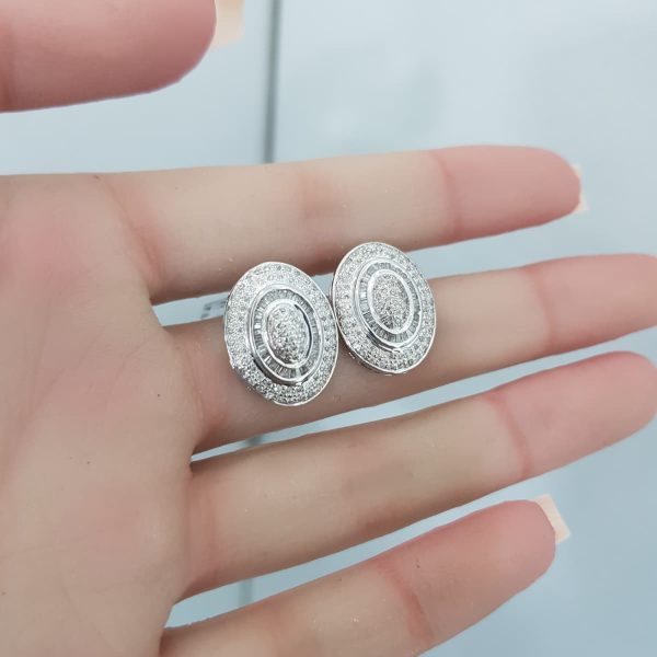 White Gold Diamond Earrings - E4879