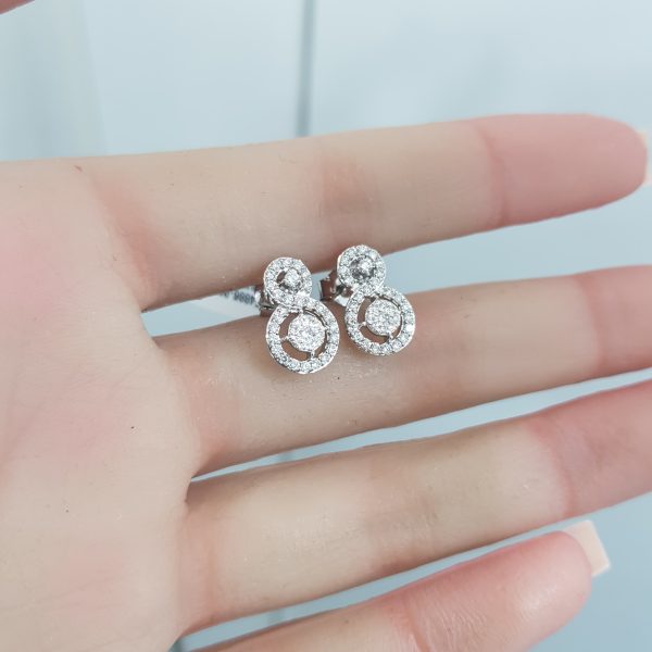 White Gold Diamond Earrings - E4886