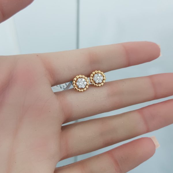 Yellow Gold Diamond Earrings - E4968