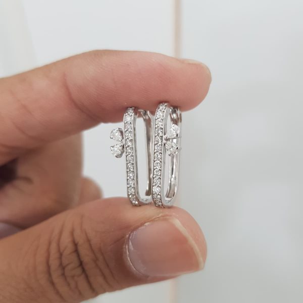 White Gold Diamond Earrings - E5015