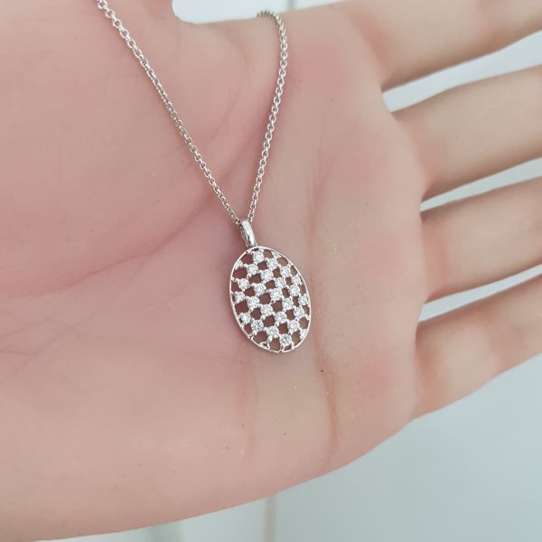 White Gold Diamond Pendant - P5495