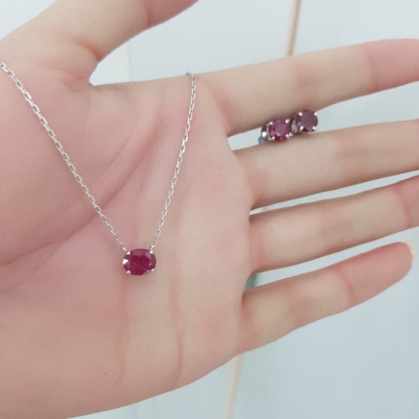 White Gold Ruby Set - P3268 & E4896