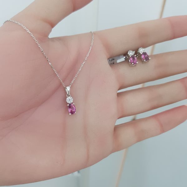 White Gold Diamond Set with Amethyst - E4811 & P5278