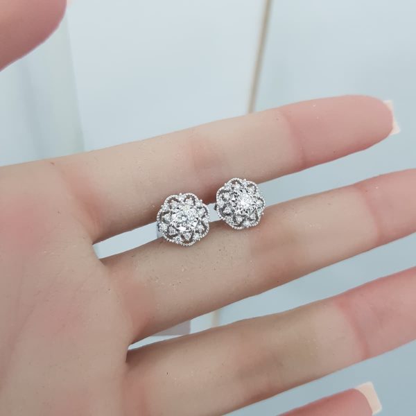 White Gold Diamond Earrings - E5006