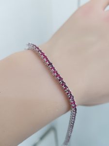 White Gold Bracelet with Natural Ruby - B5984