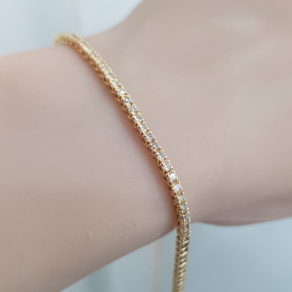 Yellow Gold Tennis Bracelet - B5980