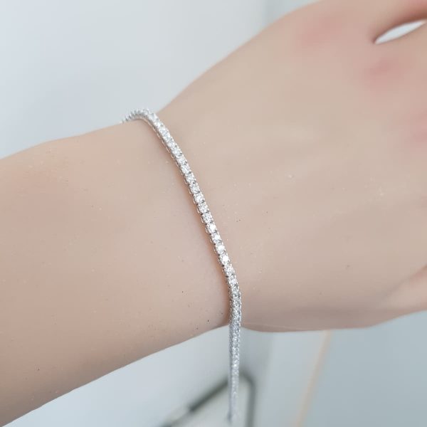 White Gold Tennis Bracelet - B5997