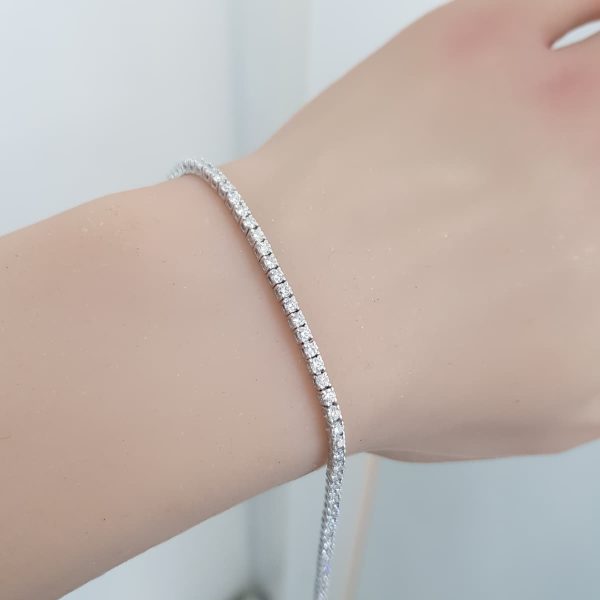 White Gold Tennis Bracelet - B5989