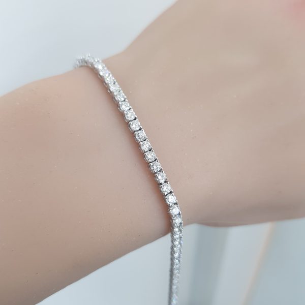 White Gold Tennis Bracelet - B5988