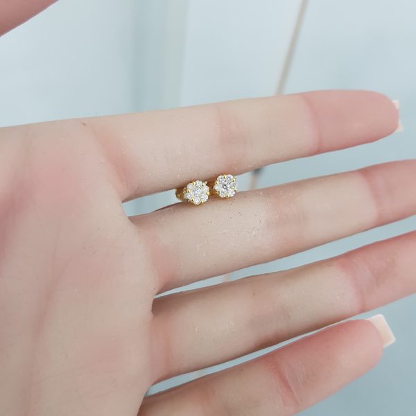 Yellow Gold Diamond Earrings - E4969