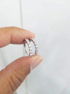 White Gold Diamond Earrings - E6502