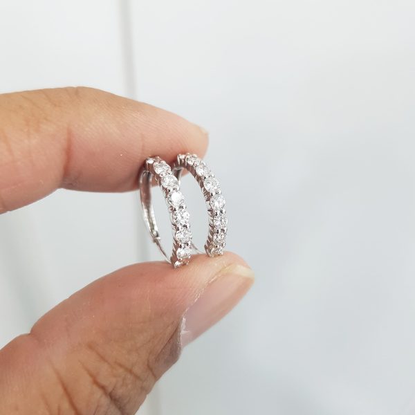 White Gold Diamond Earrings - E6502