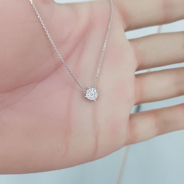 White Gold Diamond Pendant - P5516