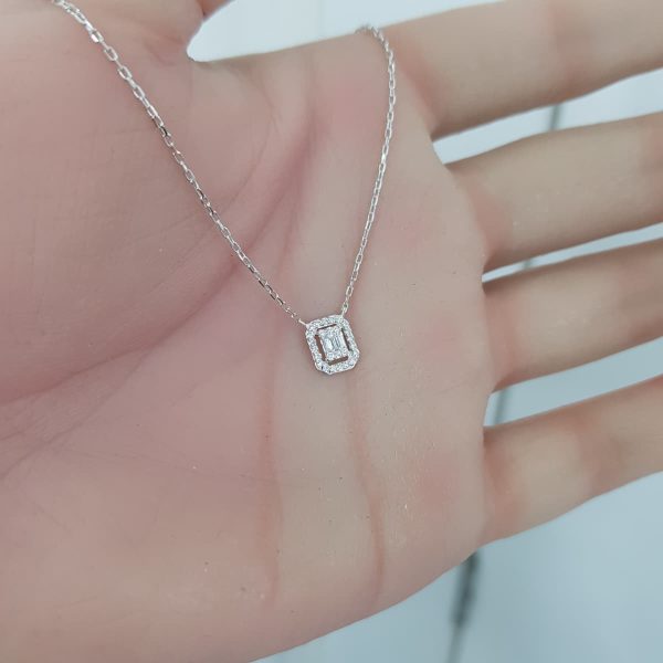 White Gold Diamond Pendant - P5433