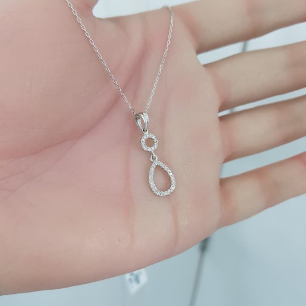 White Gold Diamond Pendant - P0176