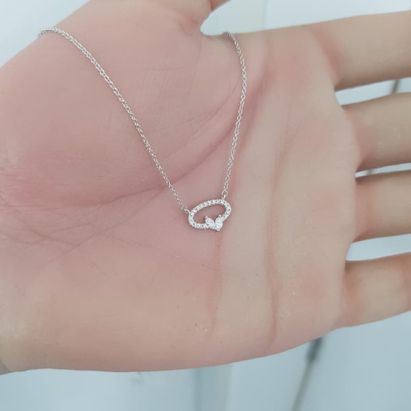 White Gold Diamond Pendant - P5434