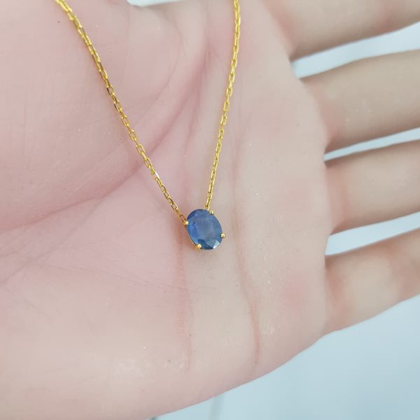 Yellow Gold Pendant with Sapphire - P3310