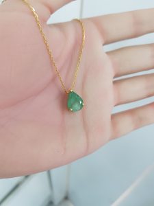 Yellow Gold Emerald Pendant - P5489