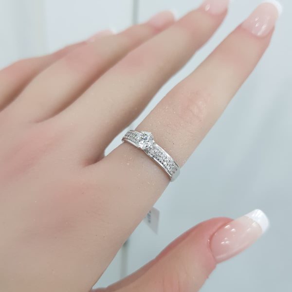 Rose Gold Solitaire Diamond Ring - R7571