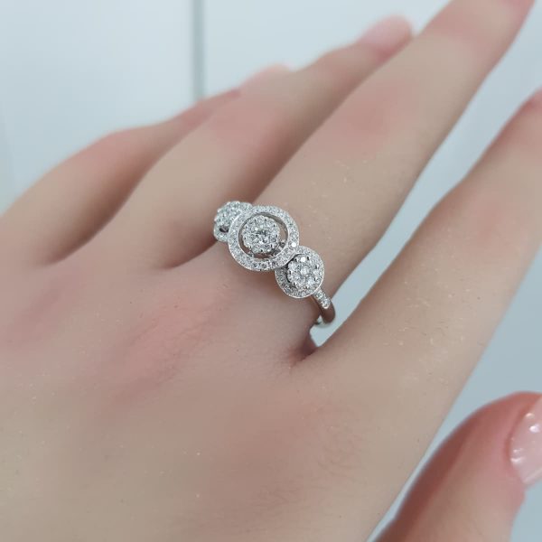 White Gold Diamond Ring - R7618