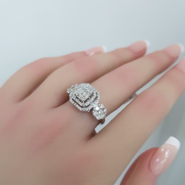 White Gold Diamond Ring - R4246