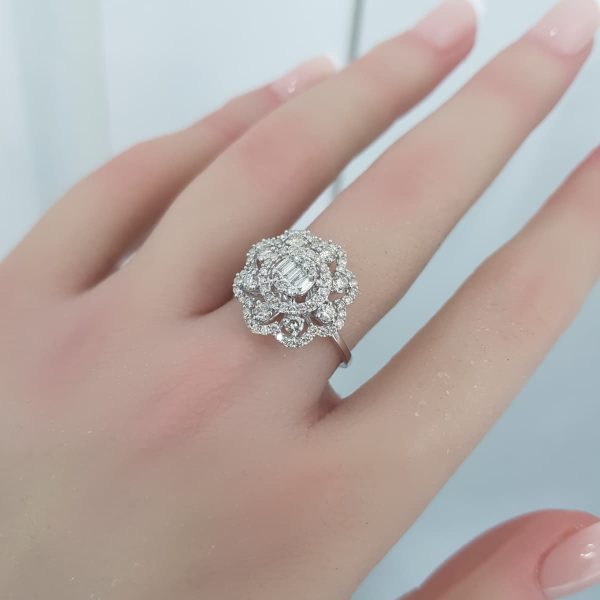 White Gold Diamond Ring - R7585