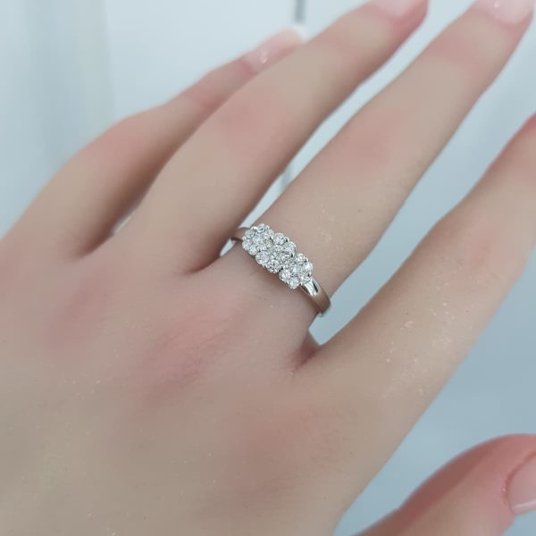 White Gold Diamond Ring - R4298