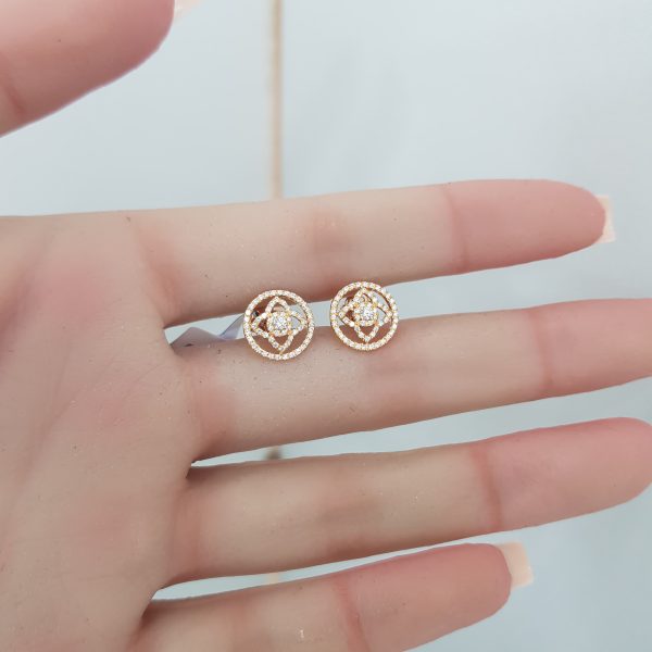 Yellow Gold Diamond Earrings - E4970