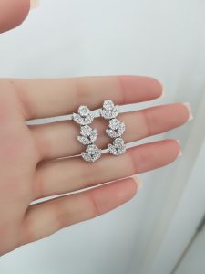 White Gold Diamond Earrings - E4878