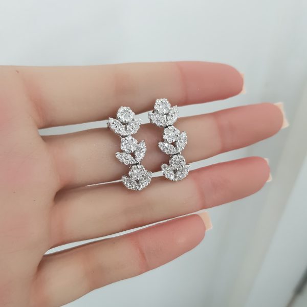 White Gold Diamond Earrings - E4878