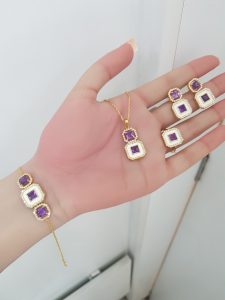 Yellow Gold Diamond Set with Amethyst - E4868, P5342, R4500 & B5900