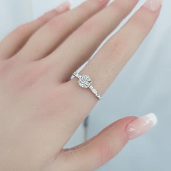White Gold Diamond Ring - R7674