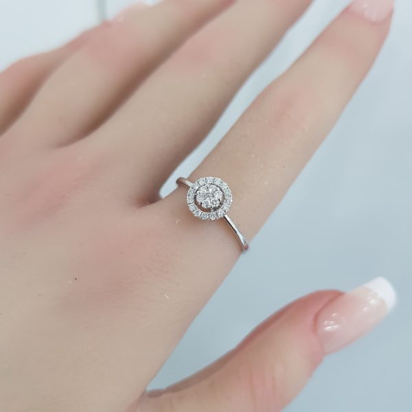 White Gold Diamond Ring - R7668