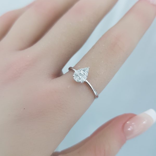 White Gold Diamond Ring - R7669