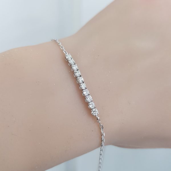 White Gold Diamond Bracelet - B6008