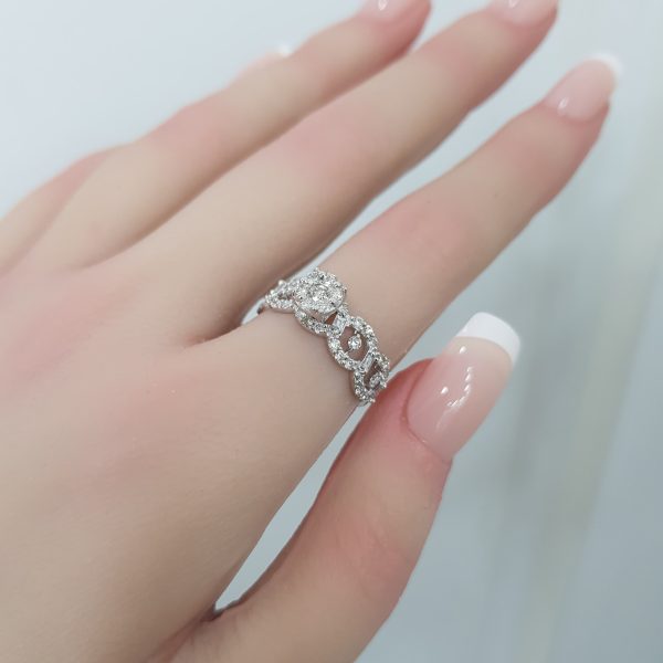 White Gold Diamond Ring - R4526